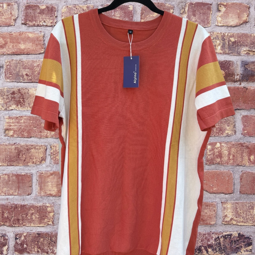 Striped Short Sleeve Sweater